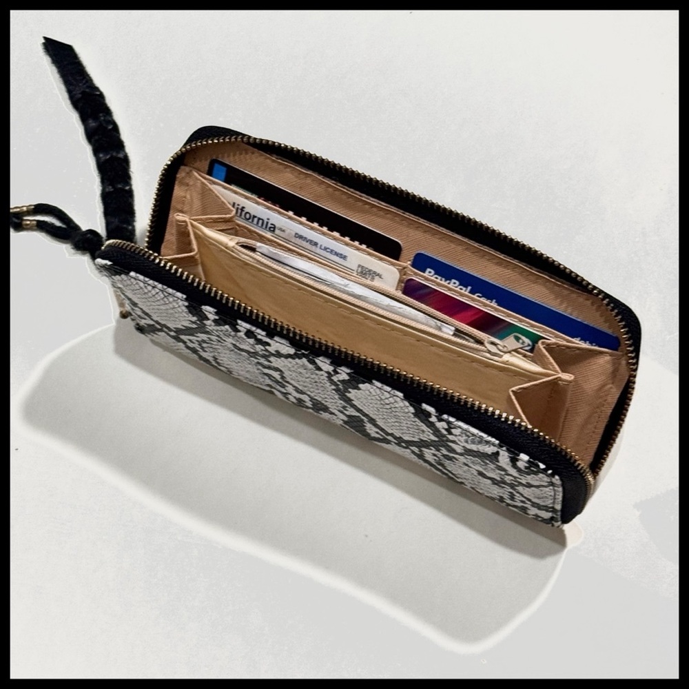 VEGAN SNAKESKIN CHECKBOOK WALLET